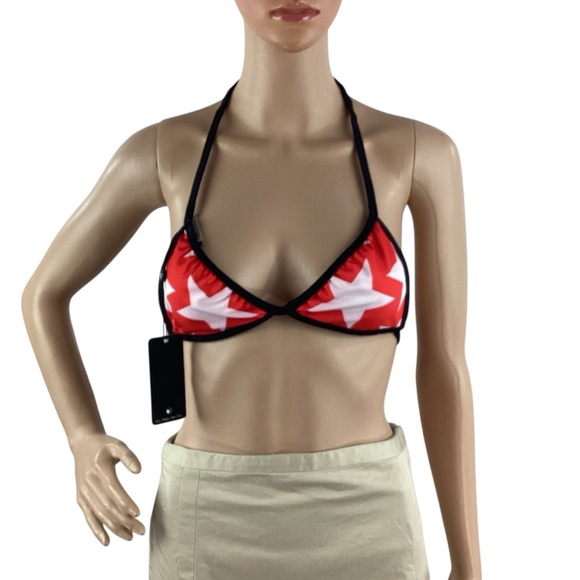 Wildfox Other - Wildfox 80s Stars Reversible Triangle Bikini Top Red Blue Size S